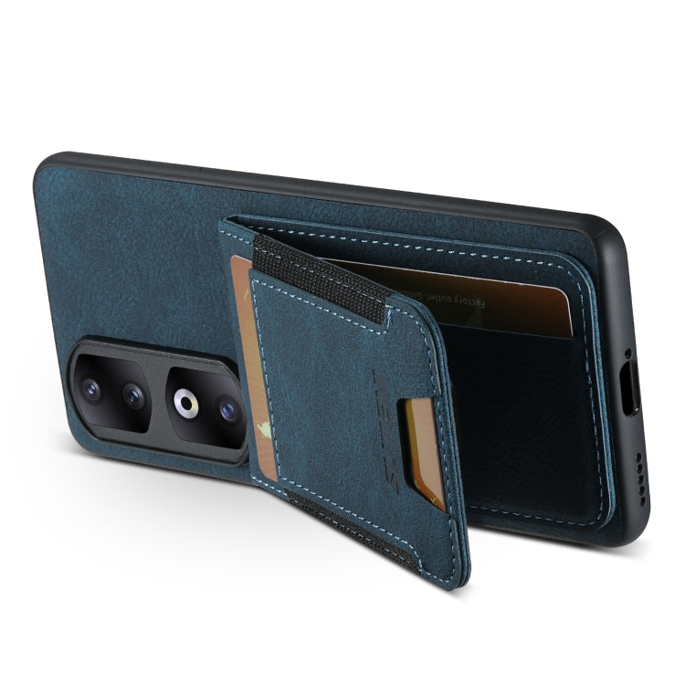 For Honor 60 Suteni H03 Litchi Leather Card Bag Stand Back Phone Case(Blue)