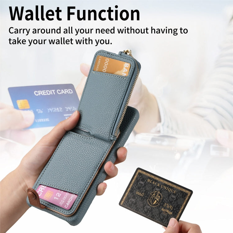 For Samsung Galaxy S24 5G Litchi Leather Oil Edge Ring Zipper Wallet Back Phone Case(Blue)