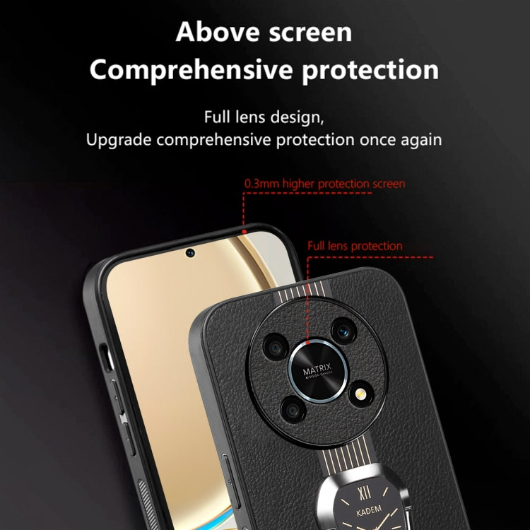 For Honor X9 5G Magnetic Litchi Leather Back Phone Case with Holder(Orange)