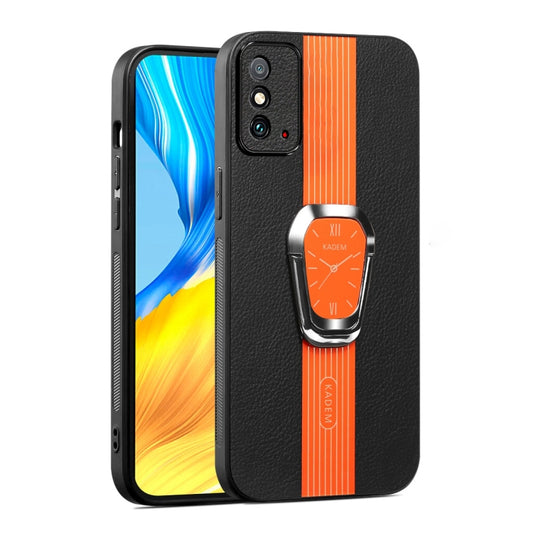 For Honor X10 Max Magnetic Litchi Leather Back Phone Case with Holder(Orange)