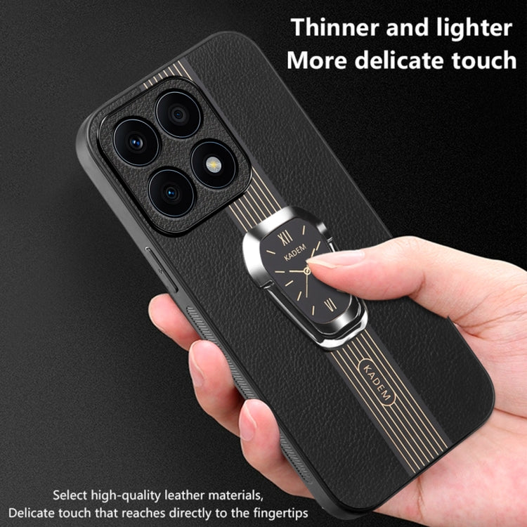 For Honor X8A Magnetic Litchi Leather Back Phone Case with Holder(Green)