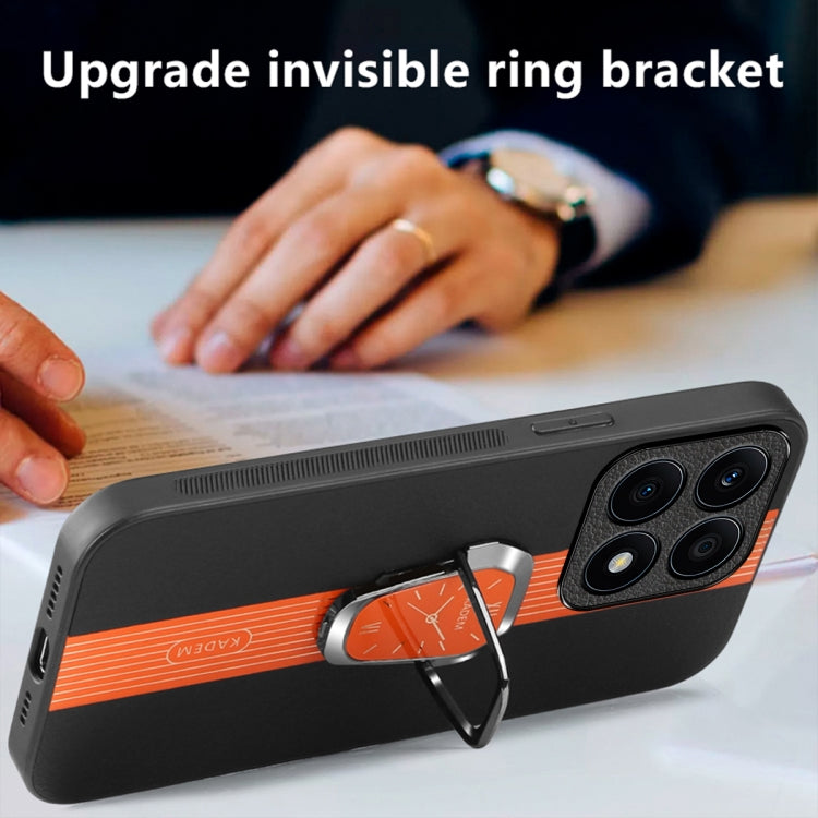 For Honor X8A Magnetic Litchi Leather Back Phone Case with Holder(Orange)