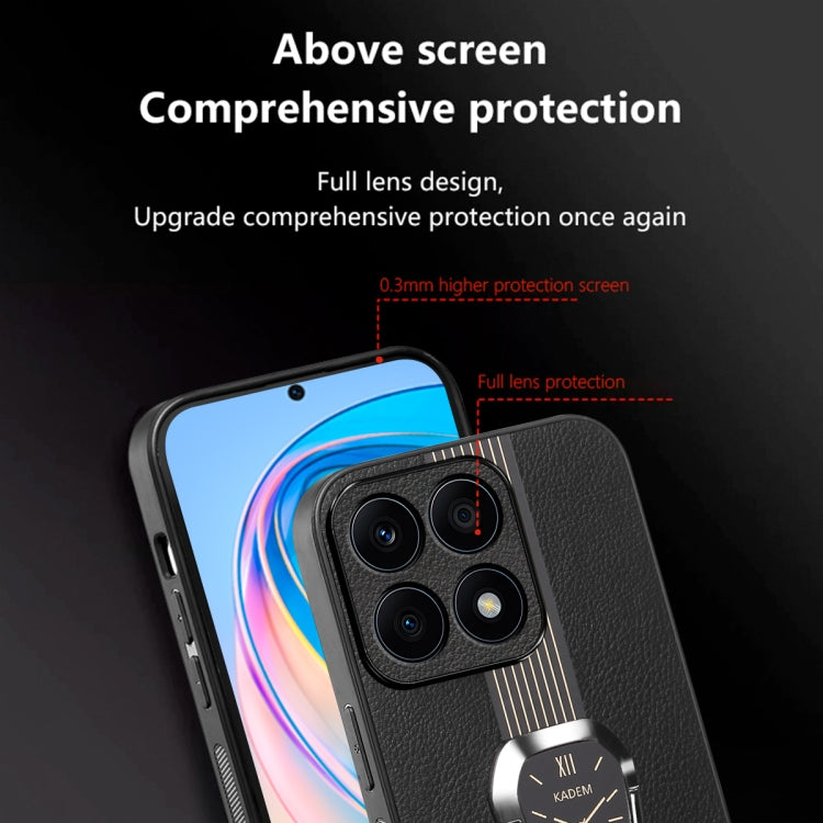 For Honor X8  4G Magnetic Litchi Leather Back Phone Case with Holder(Orange)