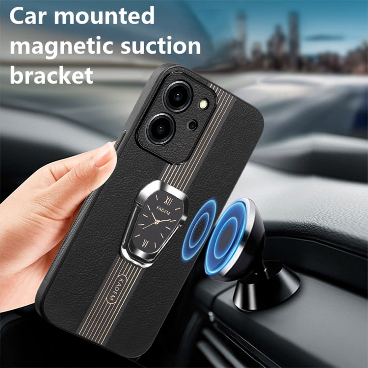 For Honor 80 SE Magnetic Litchi Leather Back Phone Case with Holder(Black)