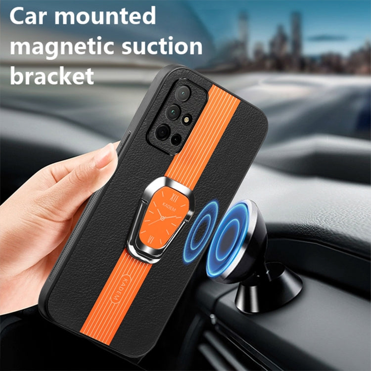 For Honor 30S Magnetic Litchi Leather Back Phone Case with Holder(Orange)