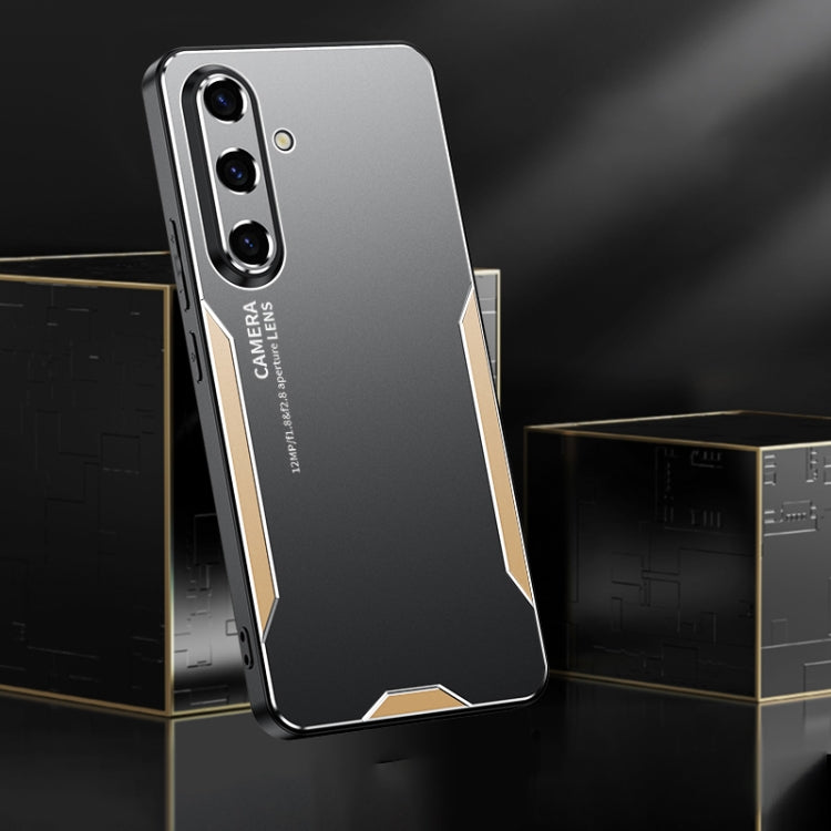 For Samsung Galaxy S24 5G Blade Series TPU Hybrid Metal Phone Case(Gold)