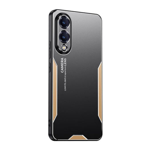 For Samsung Galaxy S25 Edge 5G Blade Series TPU Hybrid Metal Phone Case(Gold)