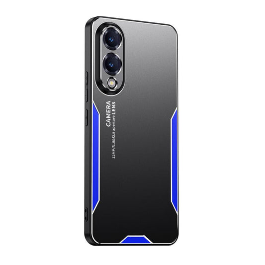 For Samsung Galaxy S25 Edge 5G Blade Series TPU Hybrid Metal Phone Case(Blue)