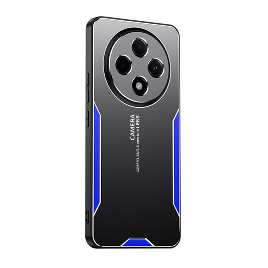 For Xiaomi Redmi 14C Blade Series TPU Hybrid Metal Phone Case(Blue)