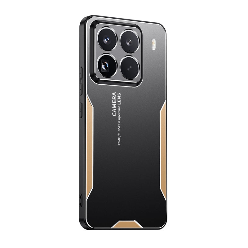 For Xiaomi 15 Pro Blade Series TPU Hybrid Metal Phone Case(Gold)