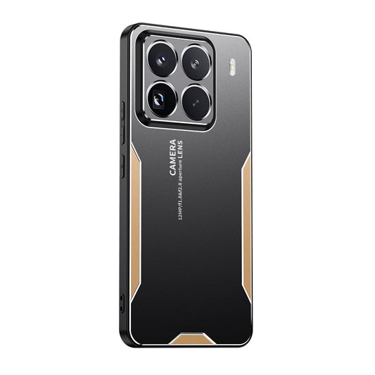 For Xiaomi 15 Pro Blade Series TPU Hybrid Metal Phone Case(Gold)