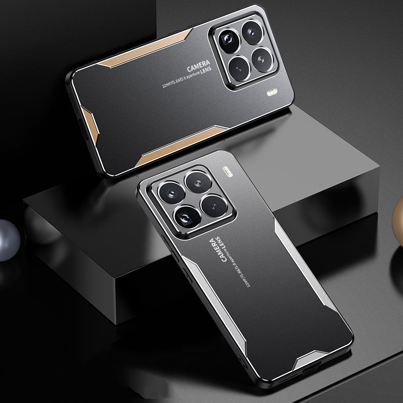 For Xiaomi 15 Pro Blade Series TPU Hybrid Metal Phone Case(Gold)
