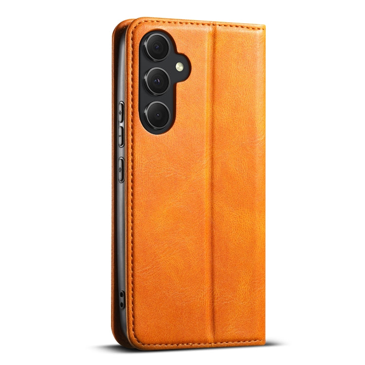 For Samsung Galaxy S24 5G Suteni J02 Oil Wax Wallet Leather Phone Case(Khaki)