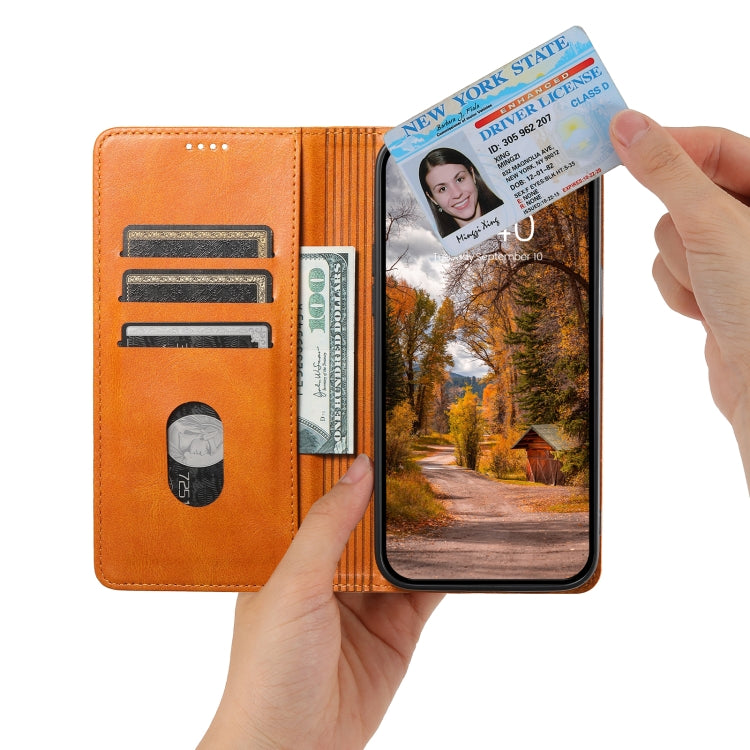 For Samsung Galaxy S24 5G Suteni J02 Oil Wax Wallet Leather Phone Case(Khaki)
