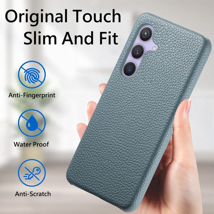For Samsung Galaxy S24 5G Litchi Oil Edge Leather Back Phone Case(Blue)