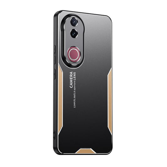 For vivo V50 Blade Series TPU Hybrid Metal Phone Case(Gold)