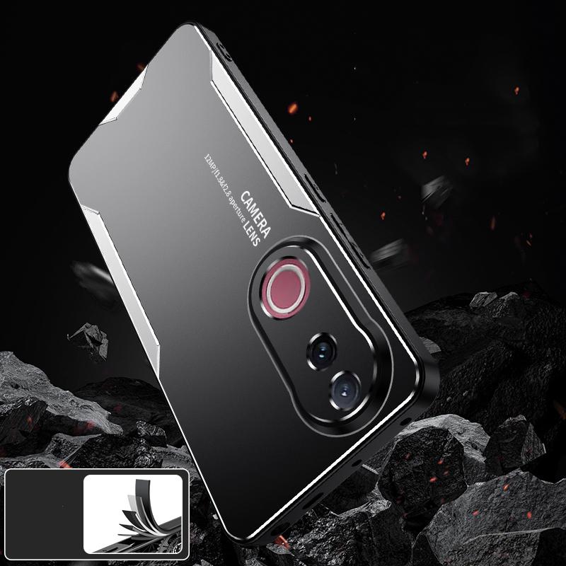 For vivo V50 Blade Series TPU Hybrid Metal Phone Case(Red)