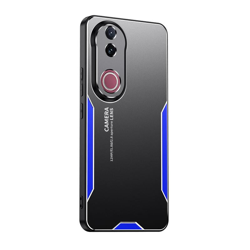 For vivo V50 Blade Series TPU Hybrid Metal Phone Case(Blue)