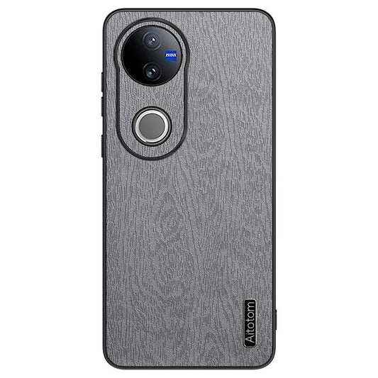 For vivo V50 Tree Bark Leather Shockproof Phone Case(Grey)