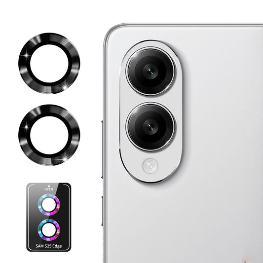 For Samsung Galaxy S25 Edge ENKAY Hat-Prince 9H Rear Camera Lens Aluminium Alloy Tempered Glass Film(Black)