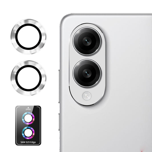 For Samsung Galaxy S25 Edge ENKAY Hat-Prince 9H Rear Camera Lens Aluminium Alloy Tempered Glass Film(Silver)