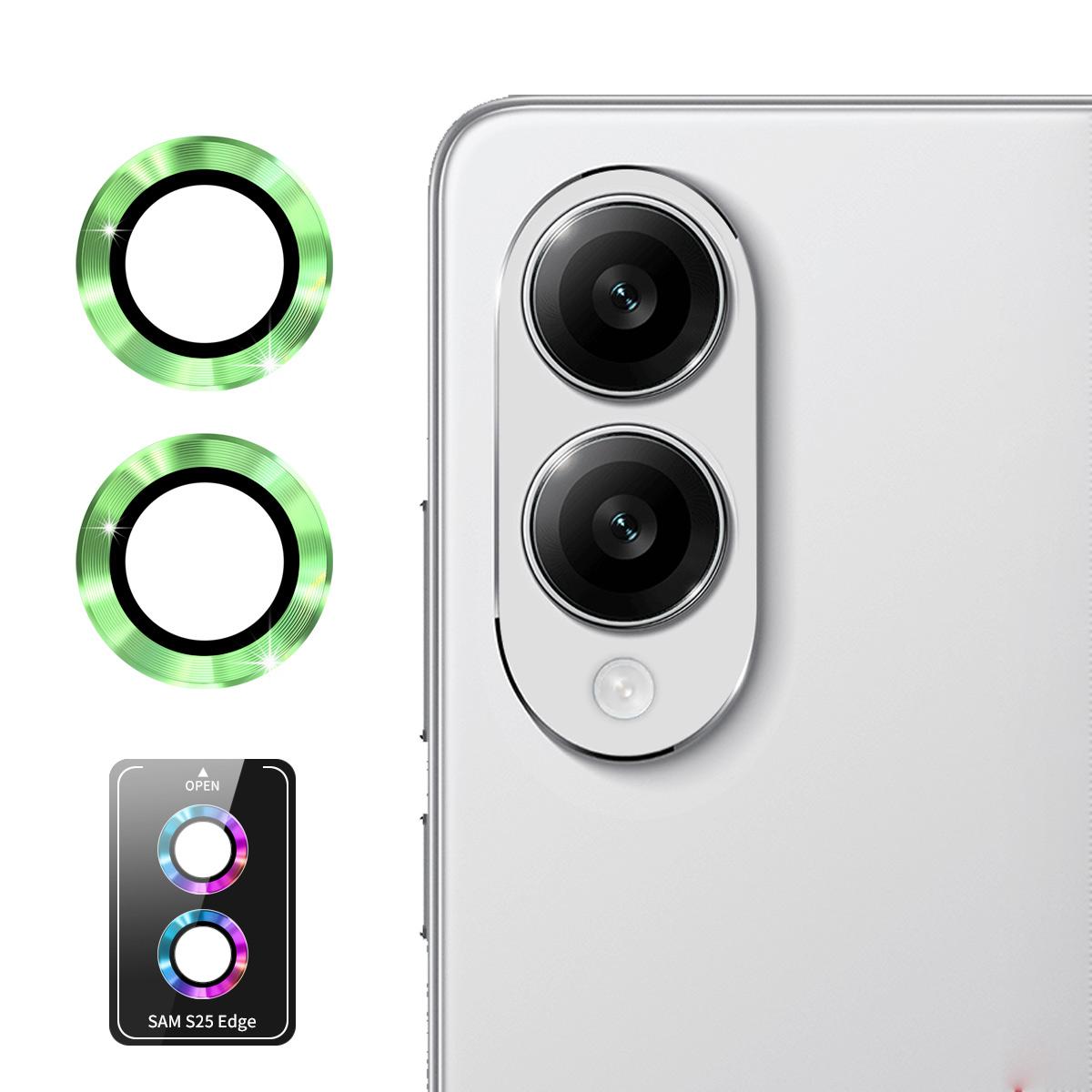 For Samsung Galaxy S25 Edge ENKAY Hat-Prince 9H Rear Camera Lens Aluminium Alloy Tempered Glass Film(Lemon Green)