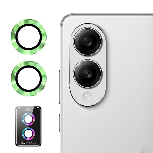 For Samsung Galaxy S25 Edge ENKAY Hat-Prince 9H Rear Camera Lens Aluminium Alloy Tempered Glass Film(Lemon Green)