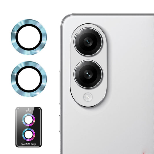 For Samsung Galaxy S25 Edge ENKAY Hat-Prince 9H Rear Camera Lens Aluminium Alloy Tempered Glass Film(Light Blue)