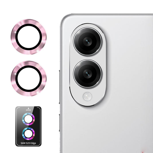 For Samsung Galaxy S25 Edge ENKAY Hat-Prince 9H Rear Camera Lens Aluminium Alloy Tempered Glass Film(Pink)