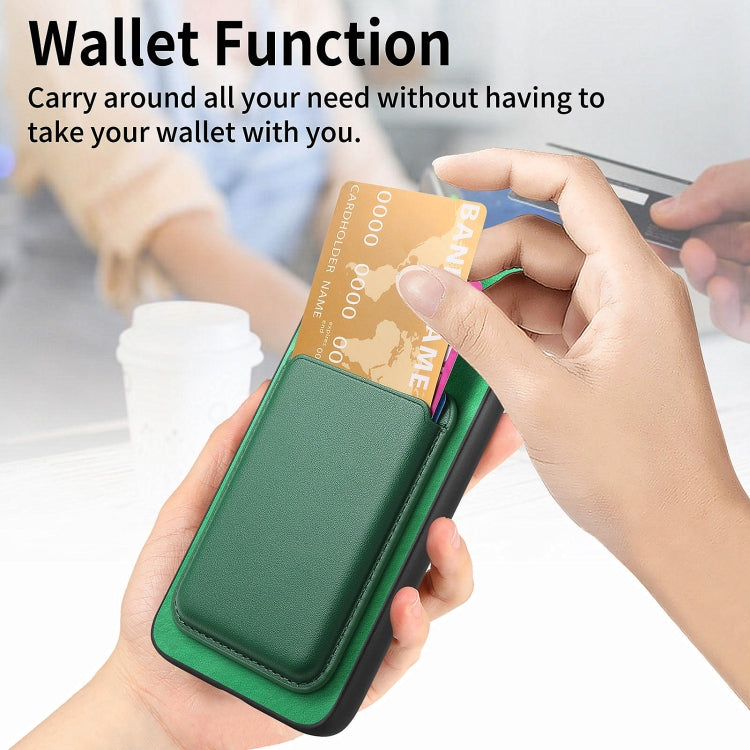 For Samsung Galaxy S24 5G Retro Magsafe Card Bag PU Back Cover Phone Case(Green)