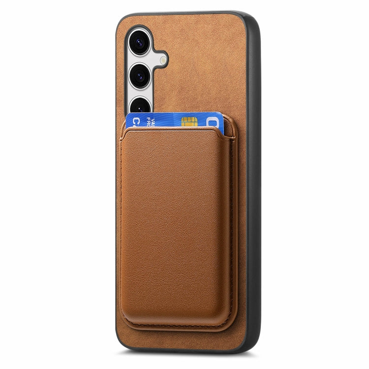 For Samsung Galaxy S24 5G Retro Magsafe Card Bag PU Back Cover Phone Case(Brown)
