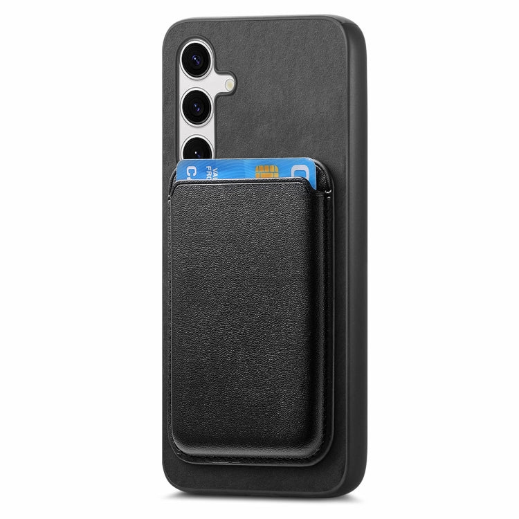 For Samsung Galaxy S24 5G Retro Magsafe Card Bag PU Back Cover Phone Case(Black)