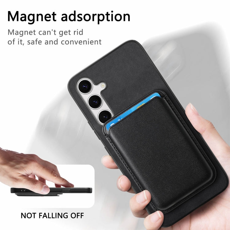 For Samsung Galaxy S24 5G Retro Magsafe Card Bag PU Back Cover Phone Case(Black)