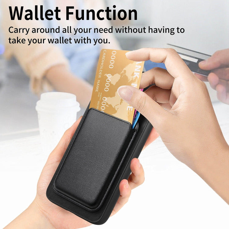 For Samsung Galaxy S24 5G Retro Magsafe Card Bag PU Back Cover Phone Case(Black)