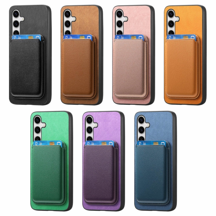 For Samsung Galaxy S24 5G Retro Magsafe Card Bag PU Back Cover Phone Case(Brown)