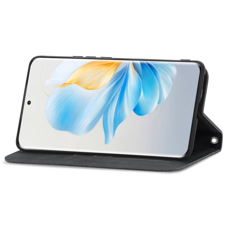 For Honor 100 Retro Skin Feel Magnetic Flip Leather Phone Case(Black)