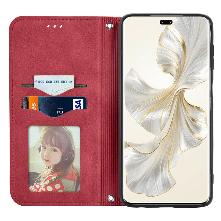 For Honor 100 Pro Retro Skin Feel Magnetic Flip Leather Phone Case(Red)