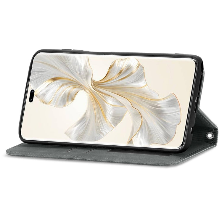 For Honor 100 Pro Retro Skin Feel Magnetic Flip Leather Phone Case(Grey)