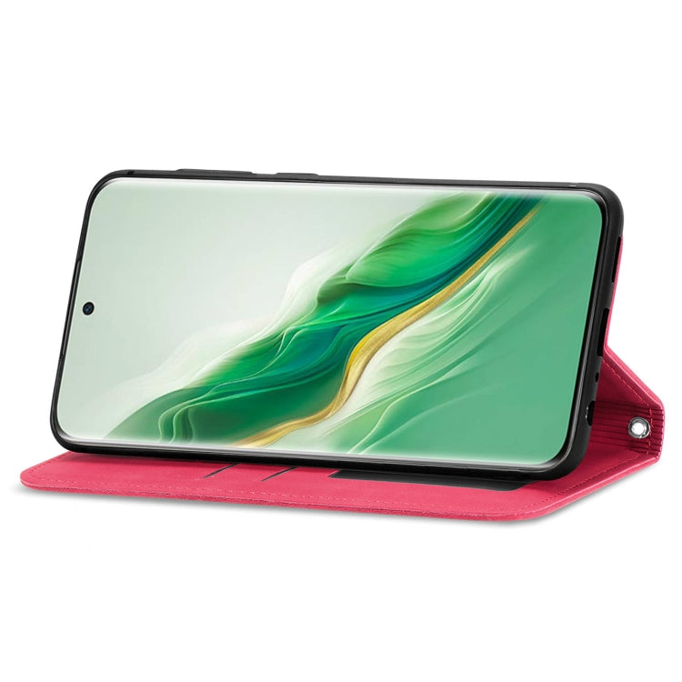 For Honor Magic6 Retro Skin Feel Magnetic Flip Leather Phone Case(Red)