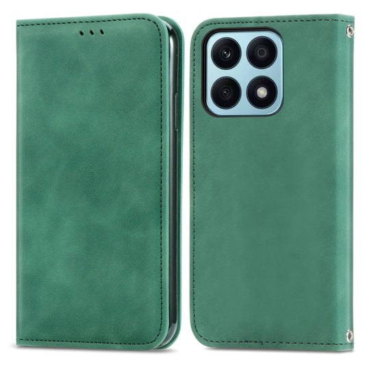 For Honor X8b Retro Skin Feel Magnetic Flip Leather Phone Case(Green)
