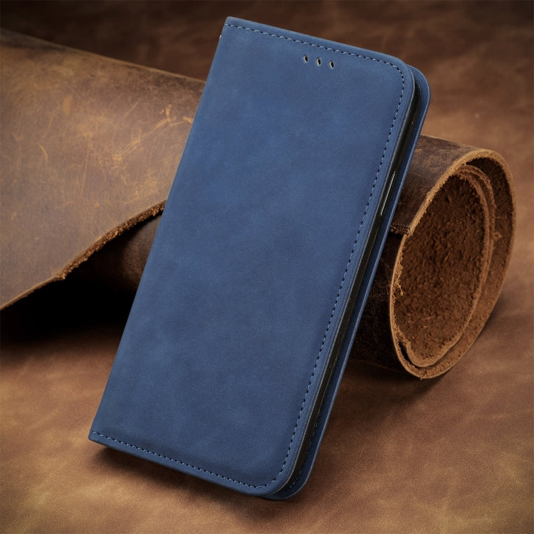 For Honor X9b Retro Skin Feel Magnetic Flip Leather Phone Case(Blue)