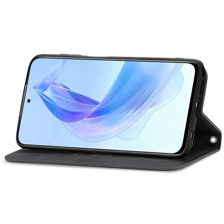 For Honor X50i Retro Skin Feel Magnetic Flip Leather Phone Case(Black)