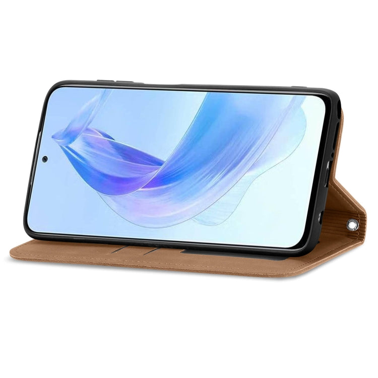 For Honor X50i Retro Skin Feel Magnetic Flip Leather Phone Case(Brown)