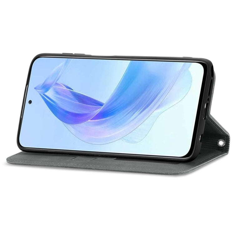 For Honor X50i Retro Skin Feel Magnetic Flip Leather Phone Case(Grey)