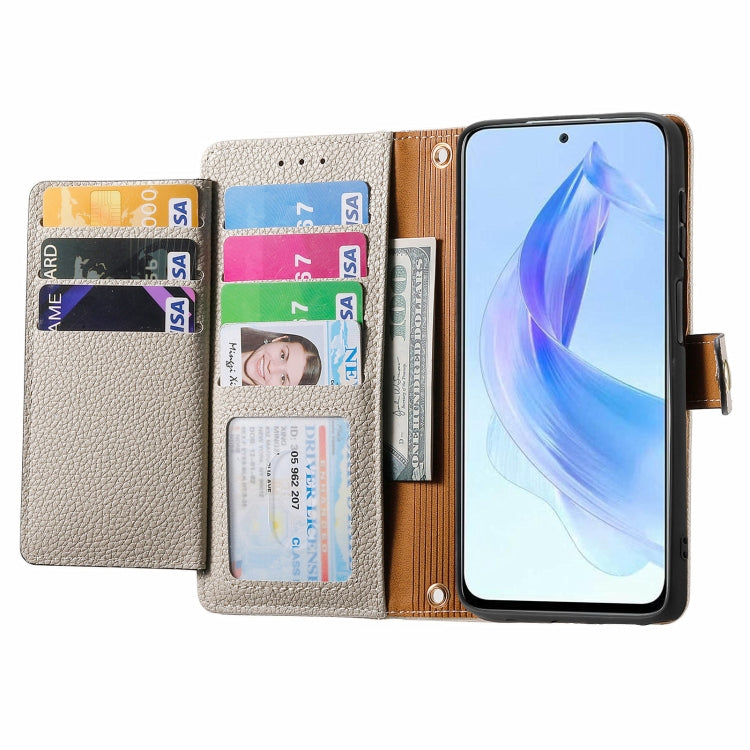 For Honor X50i Love Zipper Lanyard Leather Phone Case(Gray)