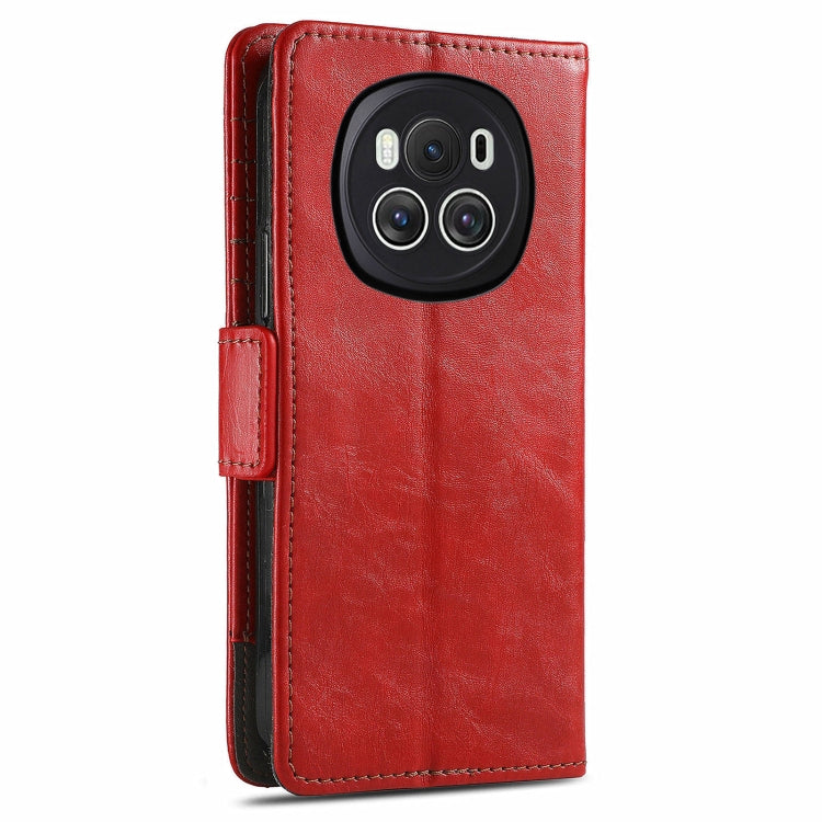 FOr Honor Magic6 CaseNeo Splicing Dual Magnetic Buckle Leather Phone Case(Red)