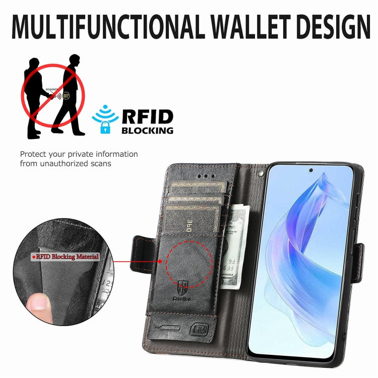 For Honor X50i CaseNeo Splicing Dual Magnetic Buckle Leather Phone Case(Black)