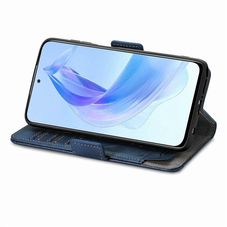 For Honor X50i CaseNeo Splicing Dual Magnetic Buckle Leather Phone Case(Blue)