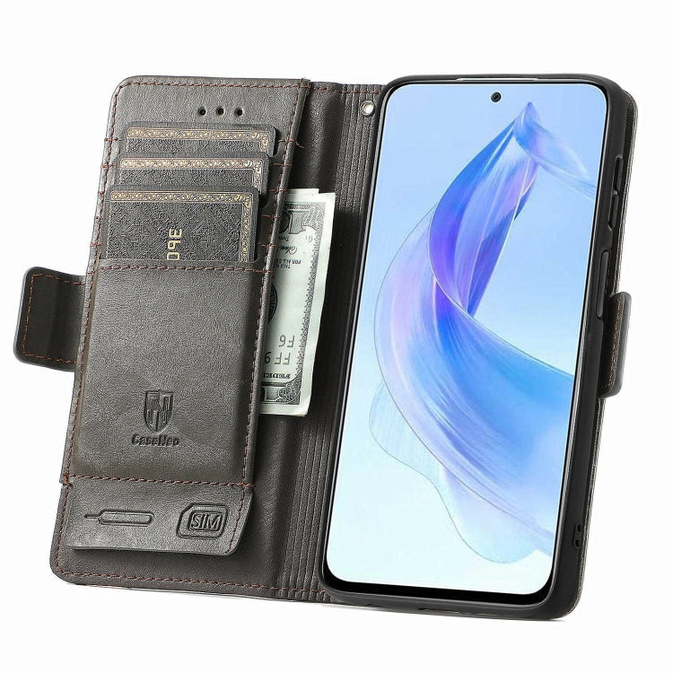 For Honor X50i CaseNeo Splicing Dual Magnetic Buckle Leather Phone Case(Gray)