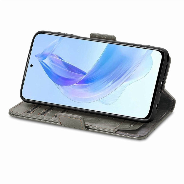 For Honor X50i CaseNeo Splicing Dual Magnetic Buckle Leather Phone Case(Gray)